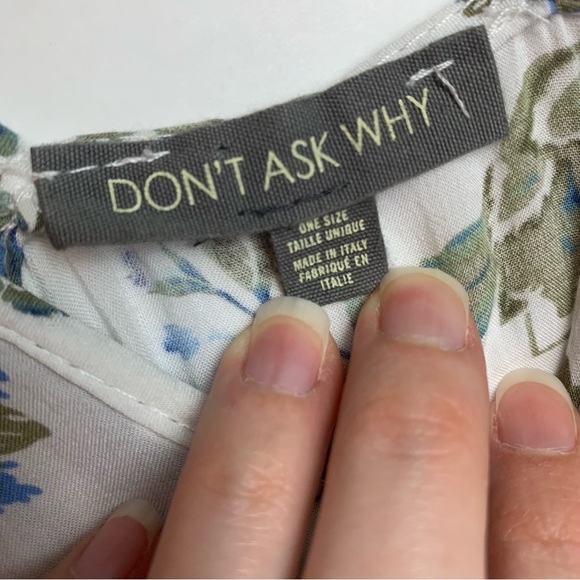 AEO 'Don't Ask Why' Green White Floral Spaghetti String Tank Top - OS - Picture 9 of 16